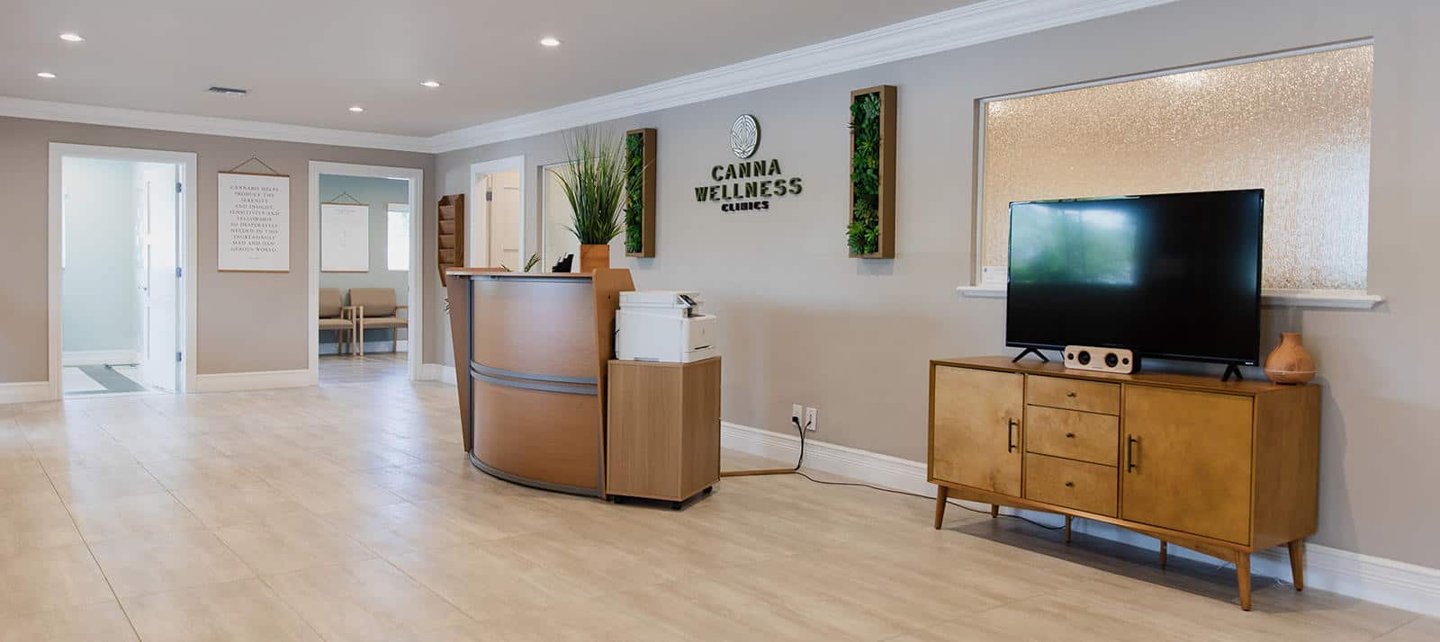 Photo of the welcome desk at Canna Wellness Clinics in Boynton Beach Florida